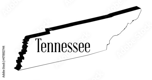 Tennessee 3D Silhouette Map