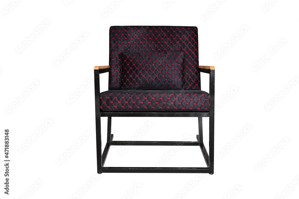front view of dark with light red honeycomb armchair furniture isolated on white background front view of dark with light red honeycomb armchair furniture isolated on white background