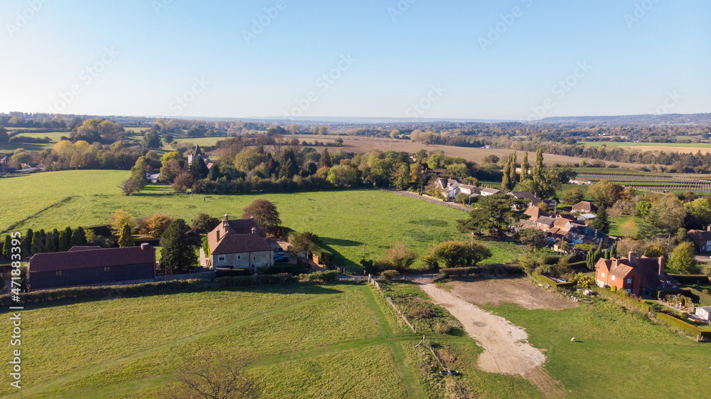 aerial view Kent countryside