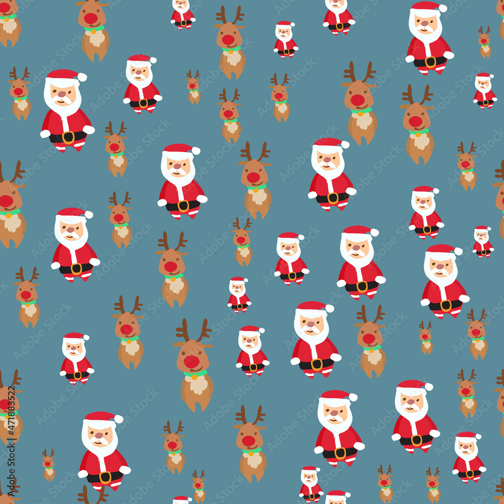 Christmas hand drawn seamless pattern vector and illustration