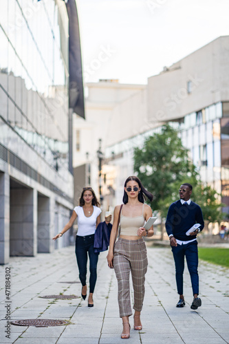 Walking together with their boss