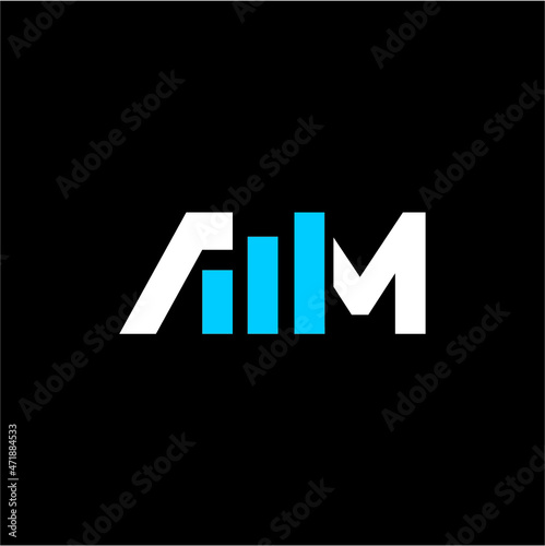 AM initial marketing logo vector image