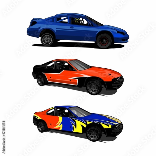  bundle set stock car racing vector