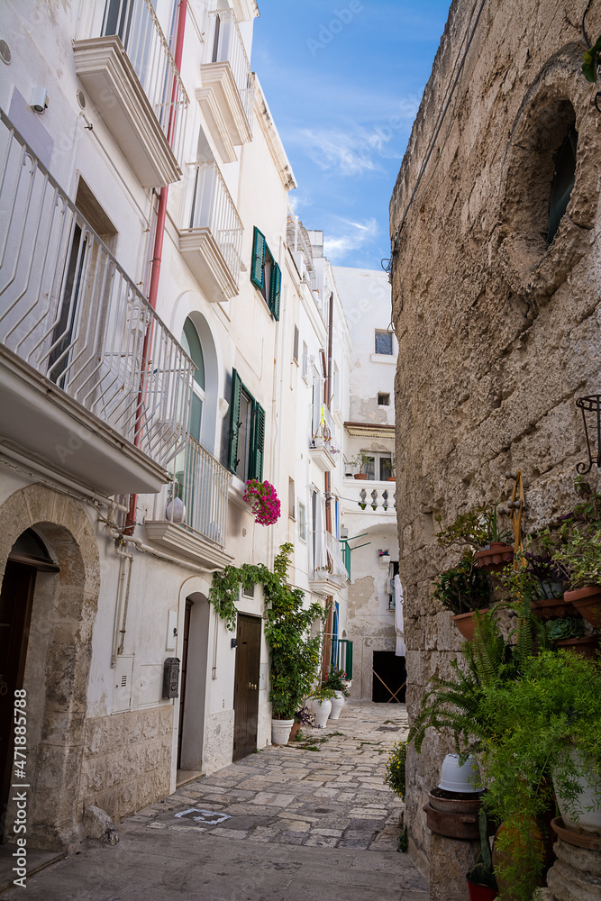 Characteristic alley in the center of Monopoli (Puglia, Italy)