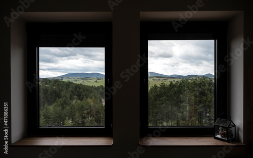 View of the hills through the bedroom window.  A view of the freedom .