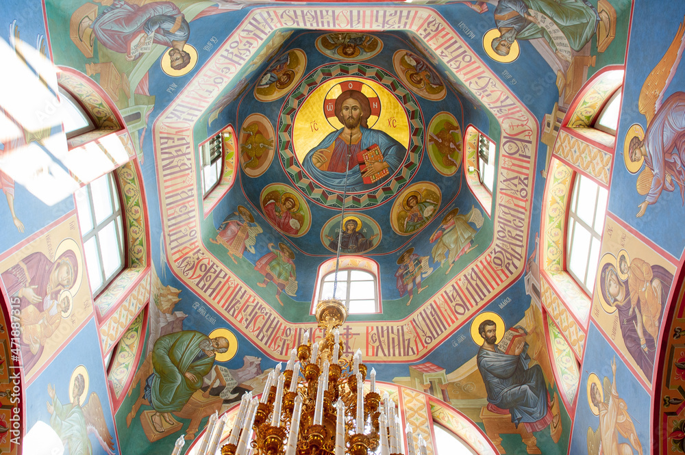 The domes of the temple are visible from the inside