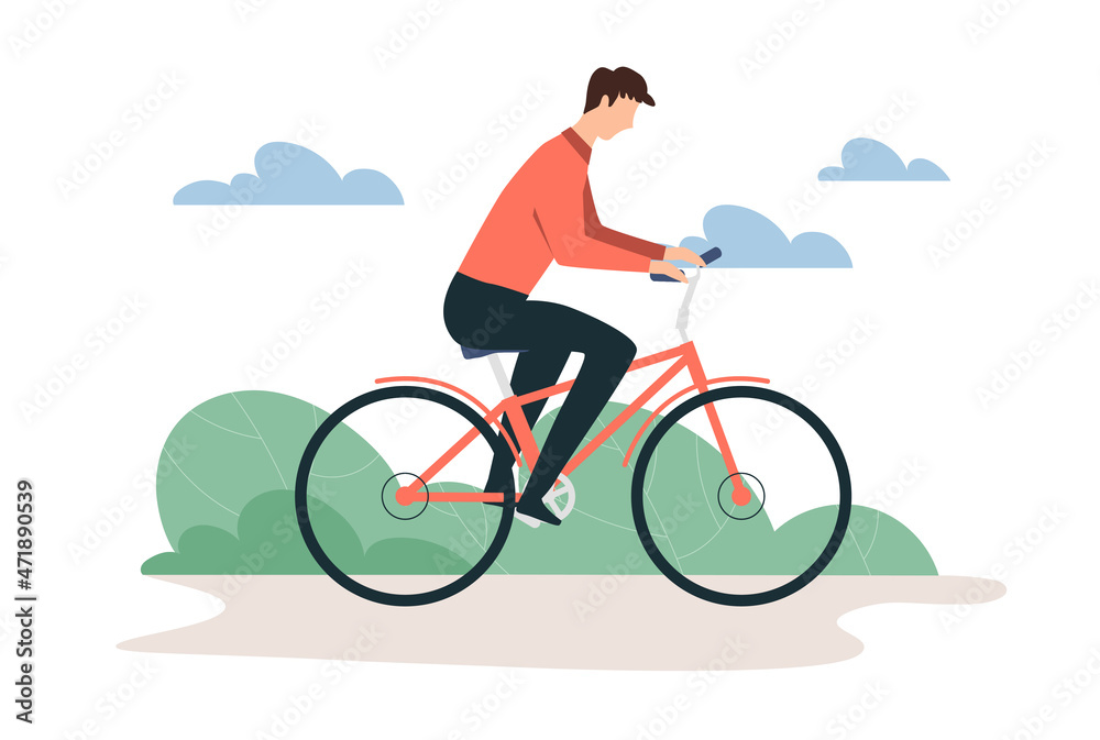 Man riding bicycle Man riding bicycle