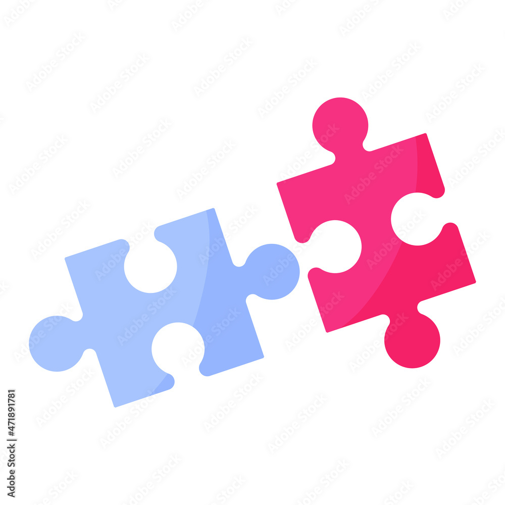Red and blue puzzle. Wedding and valentine day concept. Red and blue puzzle. Wedding and valentine day concept.