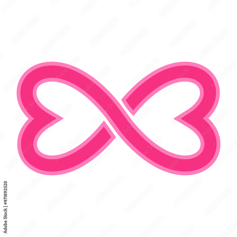 Heart shaped infinity sign. Wedding and valentine day concept. Heart shaped infinity sign. Wedding and valentine day concept.
