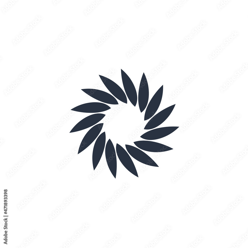 Creative leaf in circle logo design template. Floral symbol. Stock vector illustration isolated on white background Creative leaf in circle logo design template. Floral symbol. Stock vector illustration isolated on white background