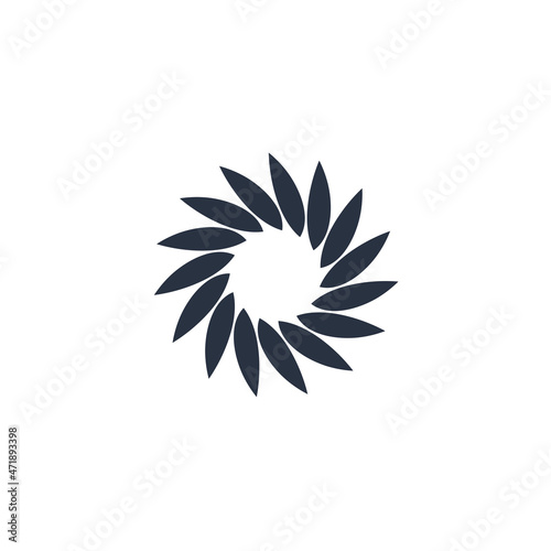 Creative leaf in circle logo design template. Floral symbol. Stock vector illustration isolated on white background