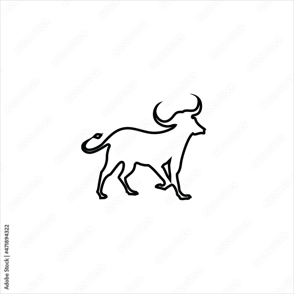 buffalo logo vector template line