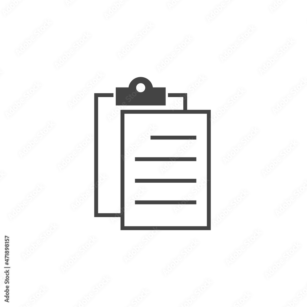 Vector clipboard. Business tablet with a completed application form on white isolated background. Vector clipboard. Business tablet with a completed application form on white isolated background.