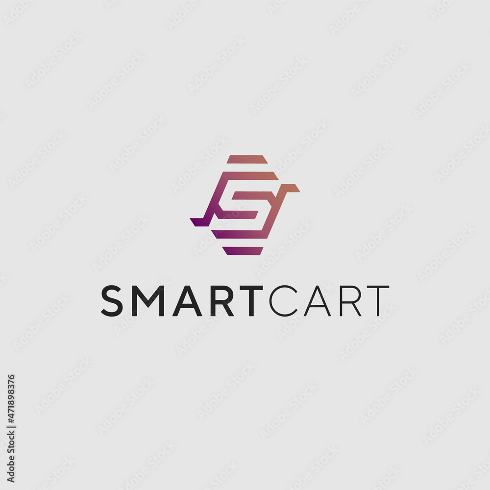 Creative abstract cart logo with initial letter S design abstract vector template Creative abstract cart logo with initial letter S design abstract vector template