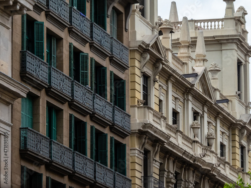 Buildings at Eixample district in Barcelona, Catalonia, Spain.