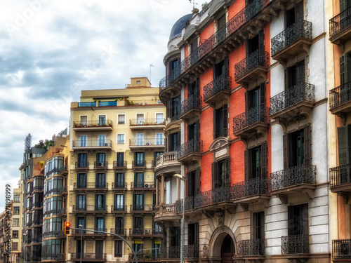 Buildings at Eixample district in Barcelona, Catalonia, Spain. © atosan