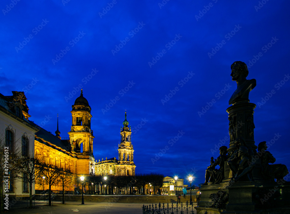 Evening Dresden in autumn.