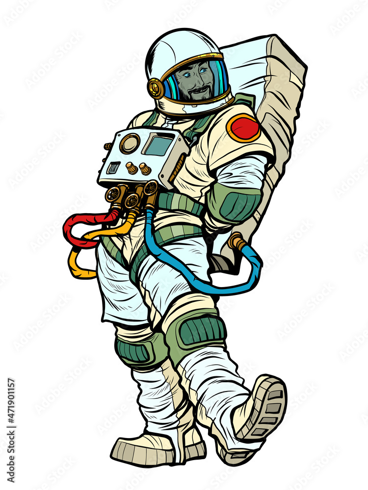 Charismatic smug handsome The characteristic emotional pose of a astronaut man Charismatic smug handsome The characteristic emotional pose of a astronaut man