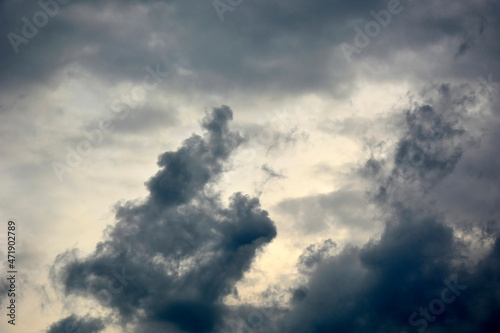 Clouds of the night summer sky. Thunderclouds.