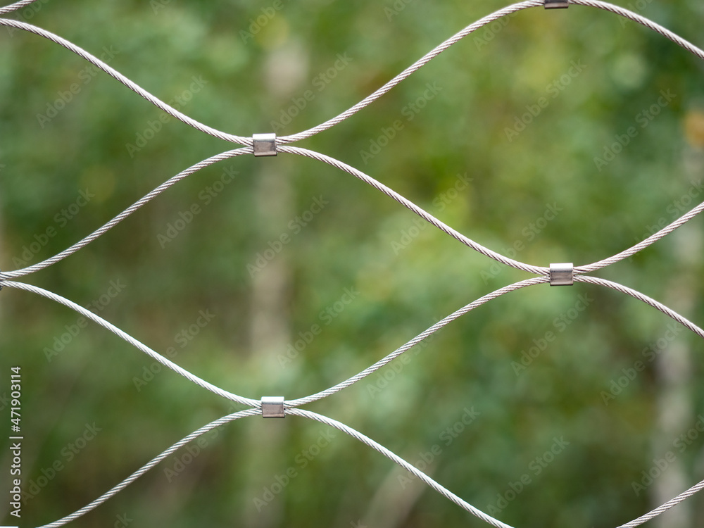 Modern chrome steel wire mesh fence with pressed joints