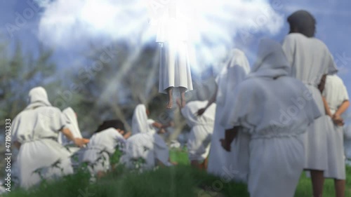 3d scene Jesus ascending to heaven 2