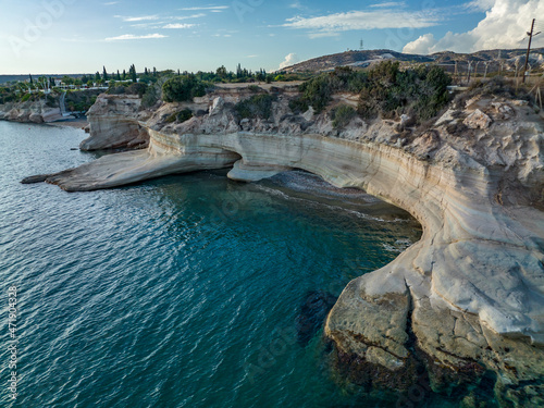 Cyprus - Limassol - amazing coastline from drone view