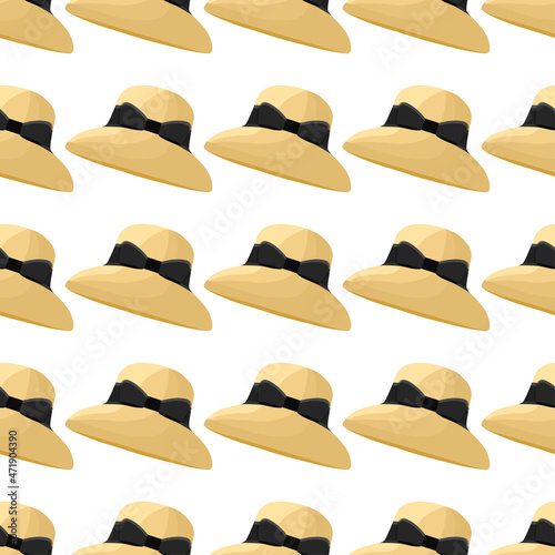 Illustration on theme colored pattern hats straw