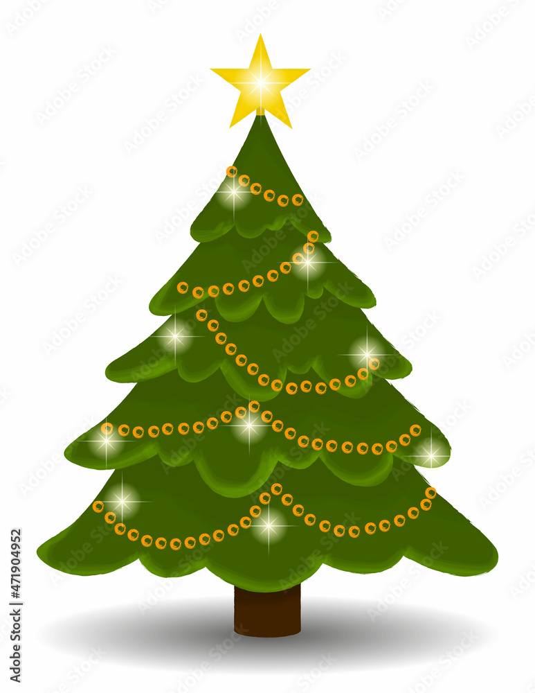 Vector illustration of Christmas tree on a white background Vector illustration of Christmas tree on a white background