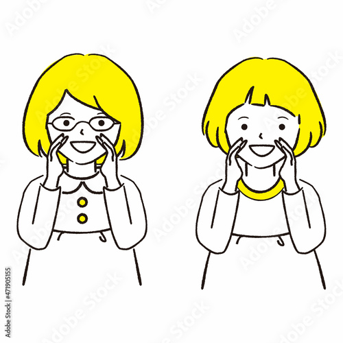 手描き1color   こっそり教える　叫んで教える　女の子