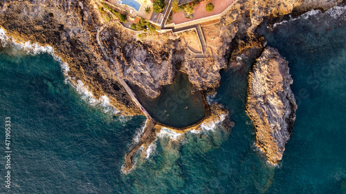 Φωτογραφία Vista aérea Charco de isla Cangrejo, Tenerife. Piscina natural.