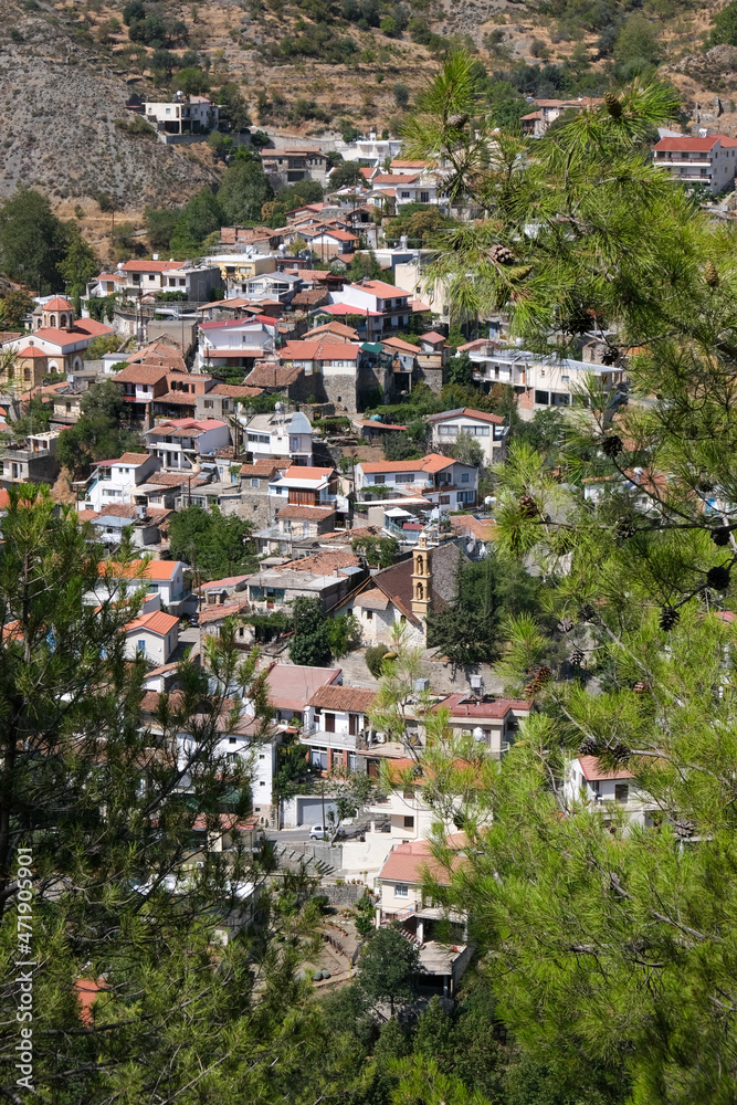 Mountain village of Palaichori at Troodos mountains in Cyprus.