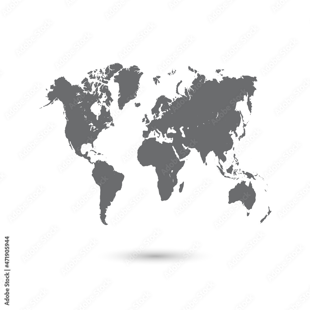 Fototapeta premium World map. Color vector modern. Silhouette map