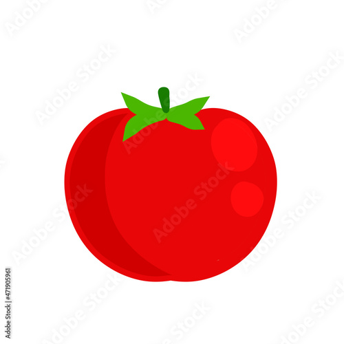 Tomato. Red vegetable. Harvest and vegetarian food. Flat cartoon illustration isolated on white