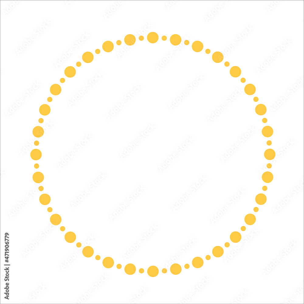 Obraz premium new year or christmas decor bead garland round circle frame or border