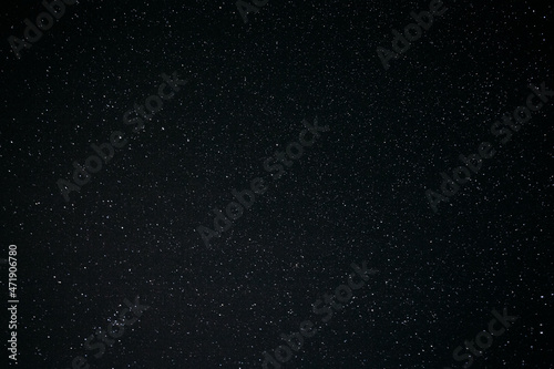 Real Night Sky Stars Background. Starry Night Sky With Stars. Natural Background With Black Sky And Many Stars