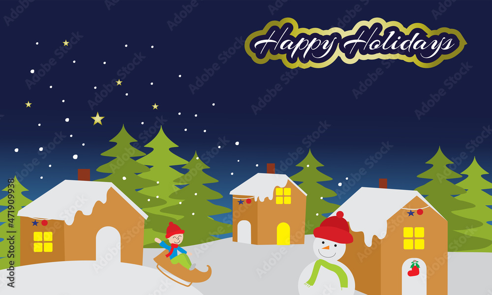 christmas night background in vector