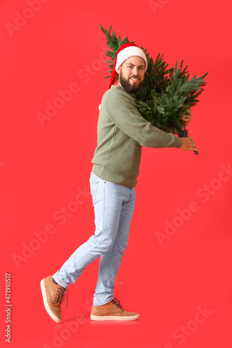 Walking man with Christmas ...