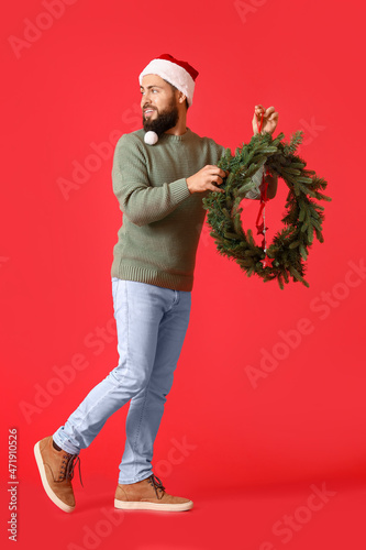 Walking man with Christmas ...
