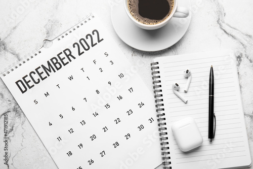 Paper calendar for December...