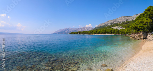 Beautiful beach and clear waters of Punta Rata in Croatia