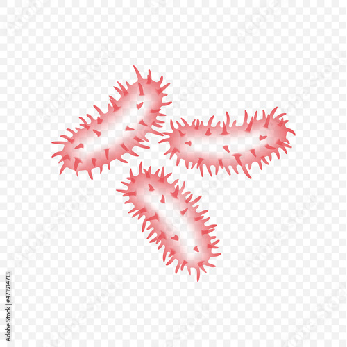 Virus realistic icon. Microorganism, germ and bacteria. Biological disease microscopic cells