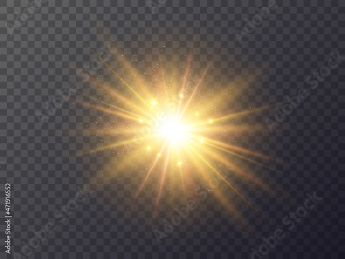 Canvas Print Glowing star with particles