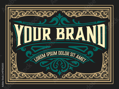 Western card with vintage style