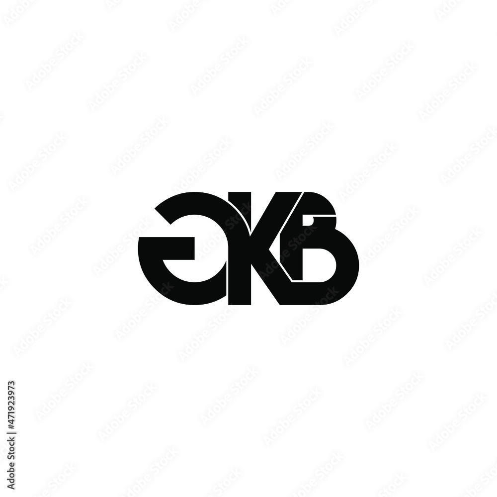 gkb initial letter monogram logo design