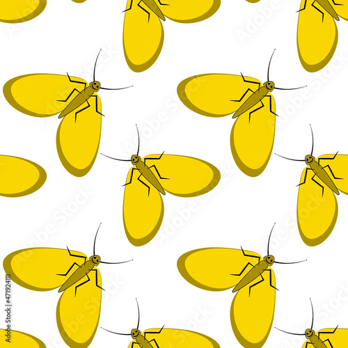 Illustration on a square background - stylized moths - graphics. Summer, insects, unbearable ease of life