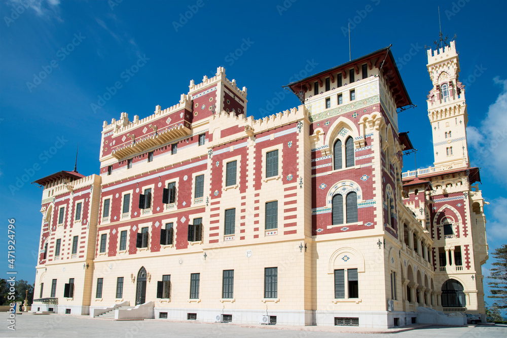 panoramic view of the Montazah palace in Alexandria Egypt