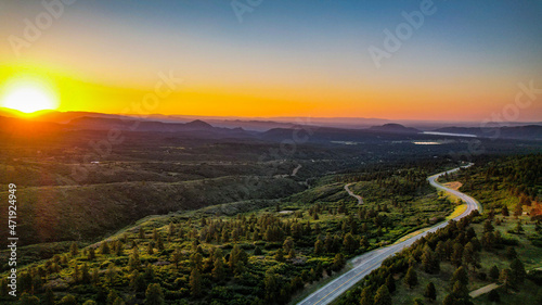sunset in the mountains highway 160 in Durango