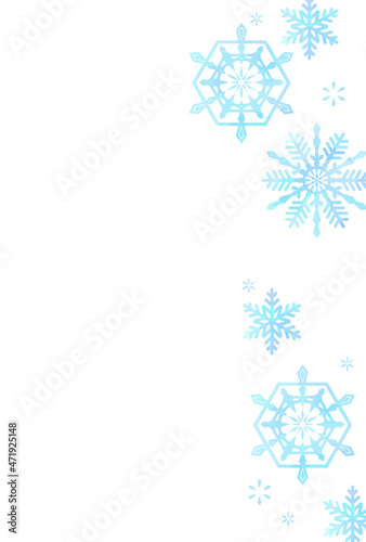 雪柄のカード、寒中見舞い、喪中