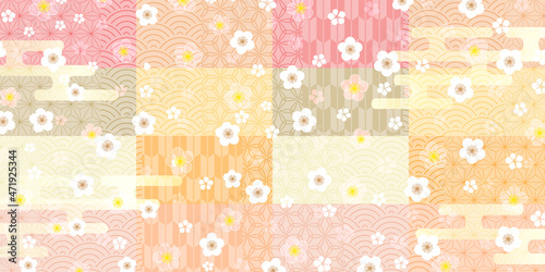 梅　春　和柄　背景