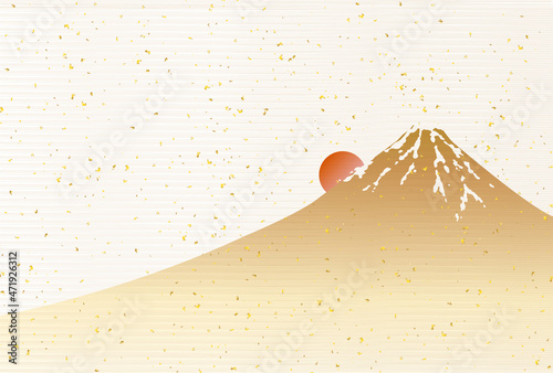 富士山　日の出　和柄　背景